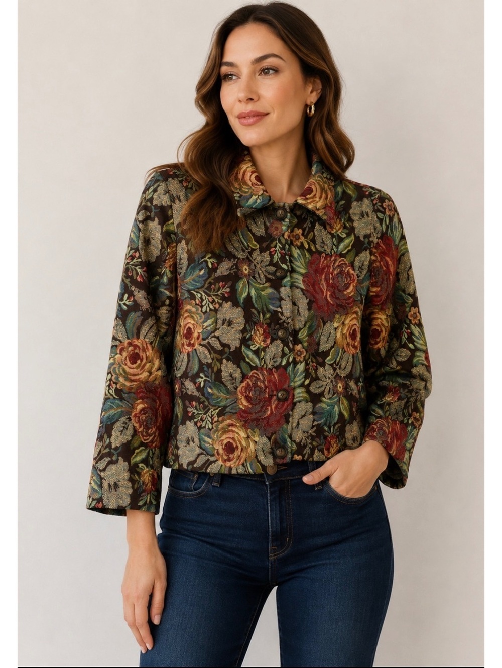 Vintage Coldwater Creek 90’s Floral Blazer Women’s Size S